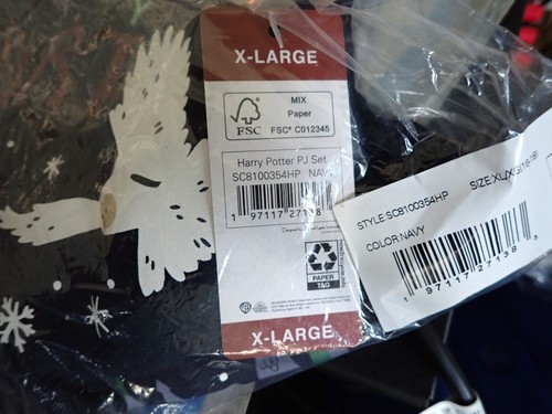 NWT Harry Potter Christmas Hogwarts 2-Piece Pajamas Lounge Set Blue Size X Large - Picture 2 of 4