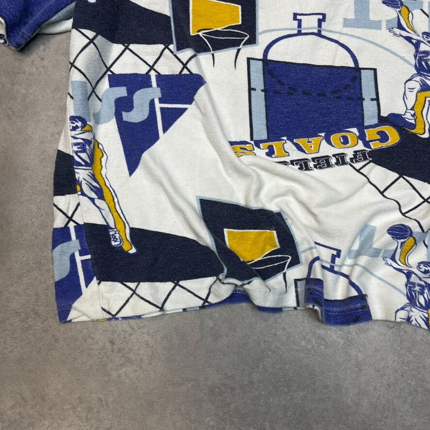 FIeld Rugby Polo Shirt Mens All Over Print Short Sleeve Top, White Blue XL image 5
