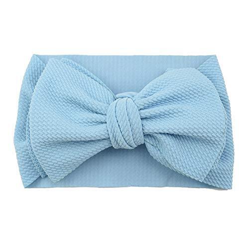 Diadema de nailon suave con nudo de moño grande para bebé niña diadema para niño pequeño azul - Imagen 1 de 3