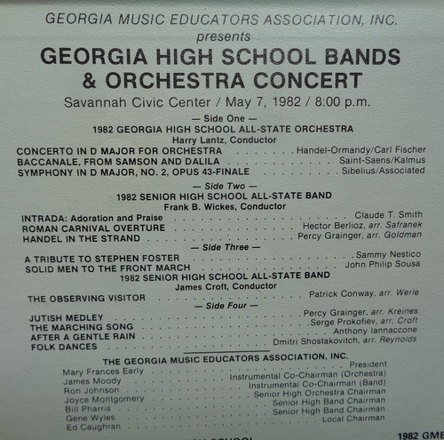 Georgia All-State High School Bands & Orchestra Concert 2 x lp,1982,RARE,SEALED! - Picture 3 of 4