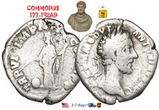 Ancient Roman Empire Coin Silver Denarius COMMODUS 177 - 192 AD Authentic #30256