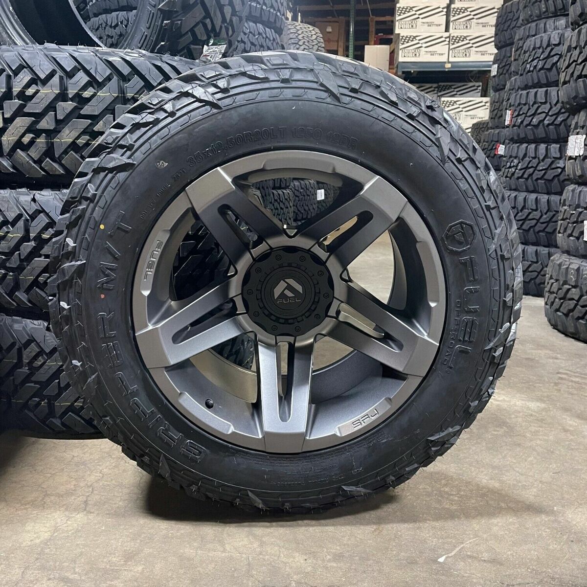 20X12 Fuel D764 SFJ Gray Wheels Rims 35