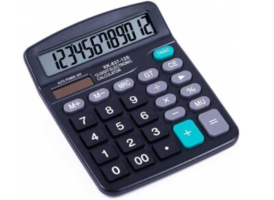 Electronic Calculator KK-837-12S 12 Digit Display Solar/Battery Power