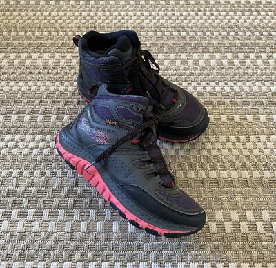 HOKA W Tor Tech Mid WP women s 6 Waterproof Hiking Boots Sneakers Grey Purple