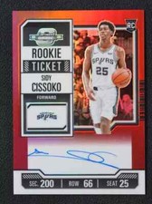 2023-24 Panini Contenders Optic Sidy Cissoko RC Rookie Ticket Auto Red 75/99