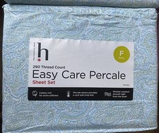 290 Thread Count Easy Care Percale FULL Sheet Set 60 Cotton 40 Polyester JCP
