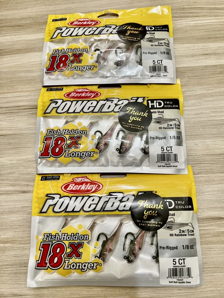Berkley Power Bait (lote de 3) Pogy Swim Shad Swimbaits, bajo envío gratuito, nuevo con etiquetas Foto 4 de 4
