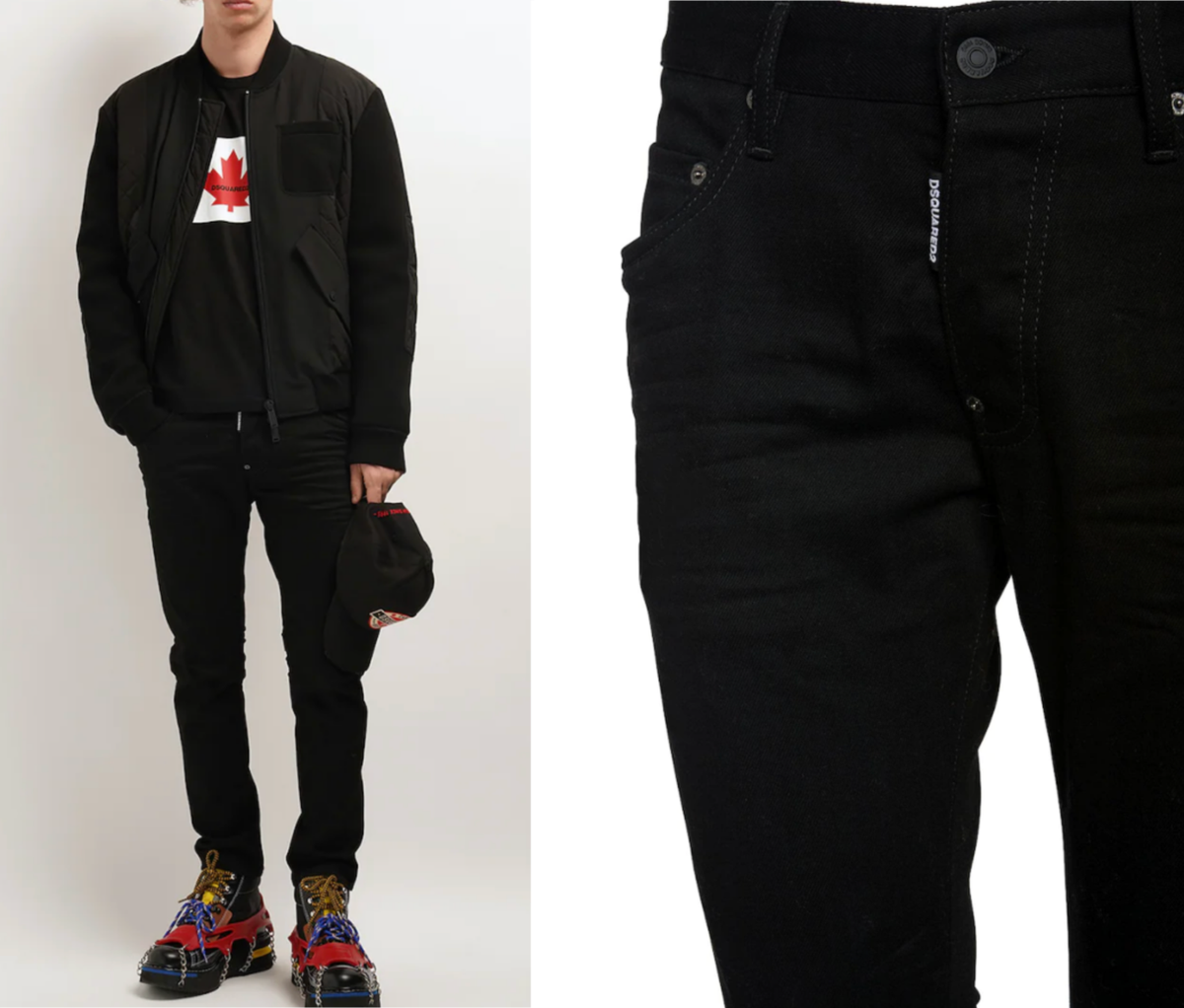 DSQUARED2 JEANS 16CM SKATER BULL COTTON DENIM PANTS HOSE TROUSERS 