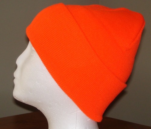 BLAZE ORANGE NEON Knit Hat Beanie 100 