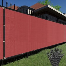 9ft Privacy Screen Fence Heavy Duty Red Mesh Shade Net Cover Wall Garden Yard