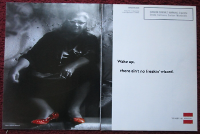 1998 WINSTON Cigarettes Print Ad ~ No Freakin' Wizard of OZ, Ruby Red  Slippers