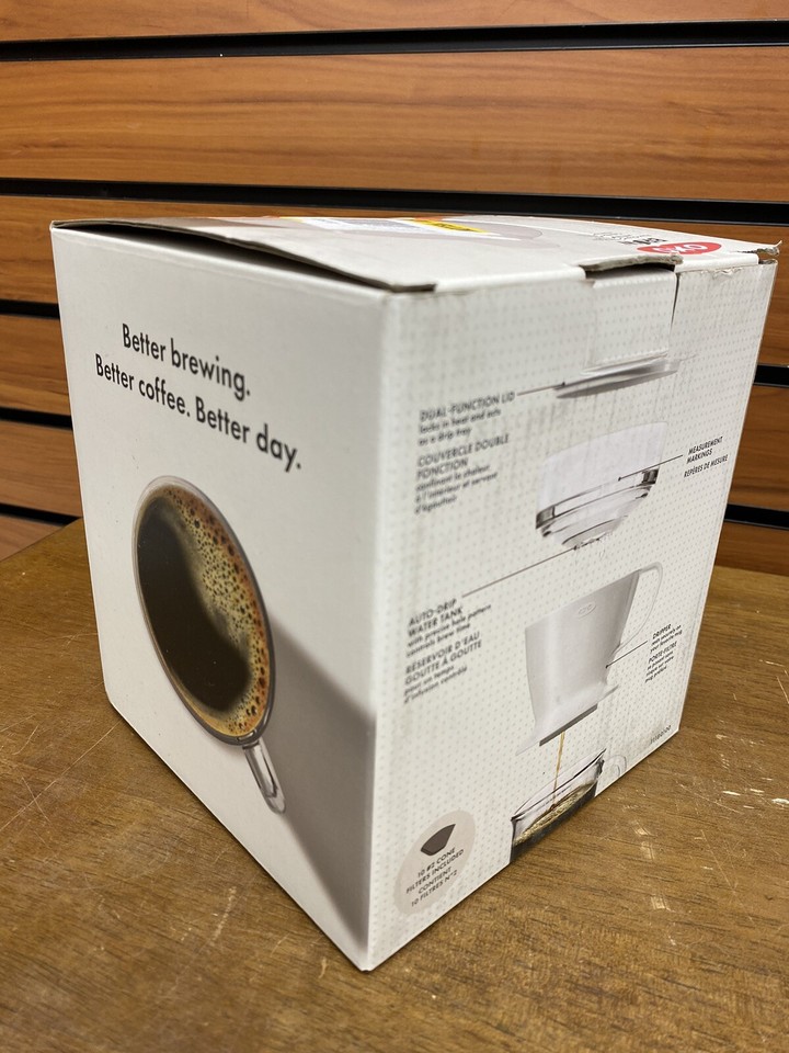 OXO Brew Pour Over Coffee Maker with Water Tank White with filters