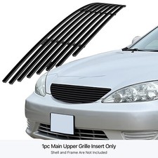 Fits 2002-2006 Toyota Camry Main Upper Stainless Black Billet Grille Insert