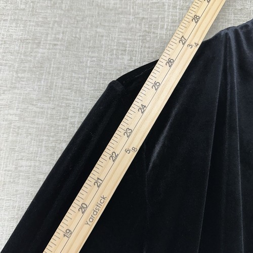 JM Collection Velour Cardigan Built in Tank Top Womens Size M Black Long Sleeve - Picture 12 of 12