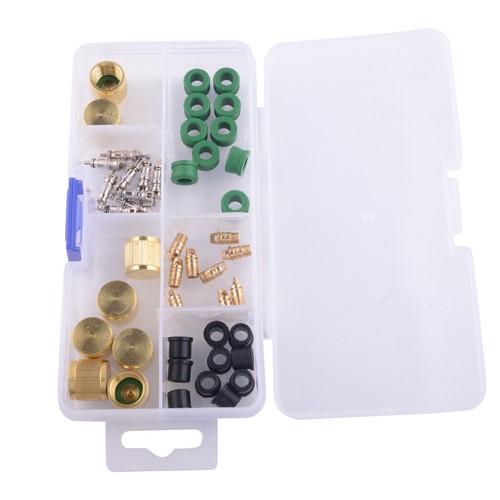 HVAC Refrigerant Charging Hose Core Caps Repair Kit w/ 1/4&3/8 Gaskets - Picture 4 of 4