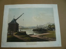 Oestrich-Winkel, anno 1820, Aquatinta, altkoloriert    20 x 27 cm., 