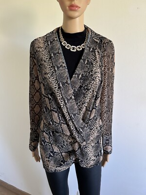Bluse Python Print Neu Langarm Einheitsgröße 