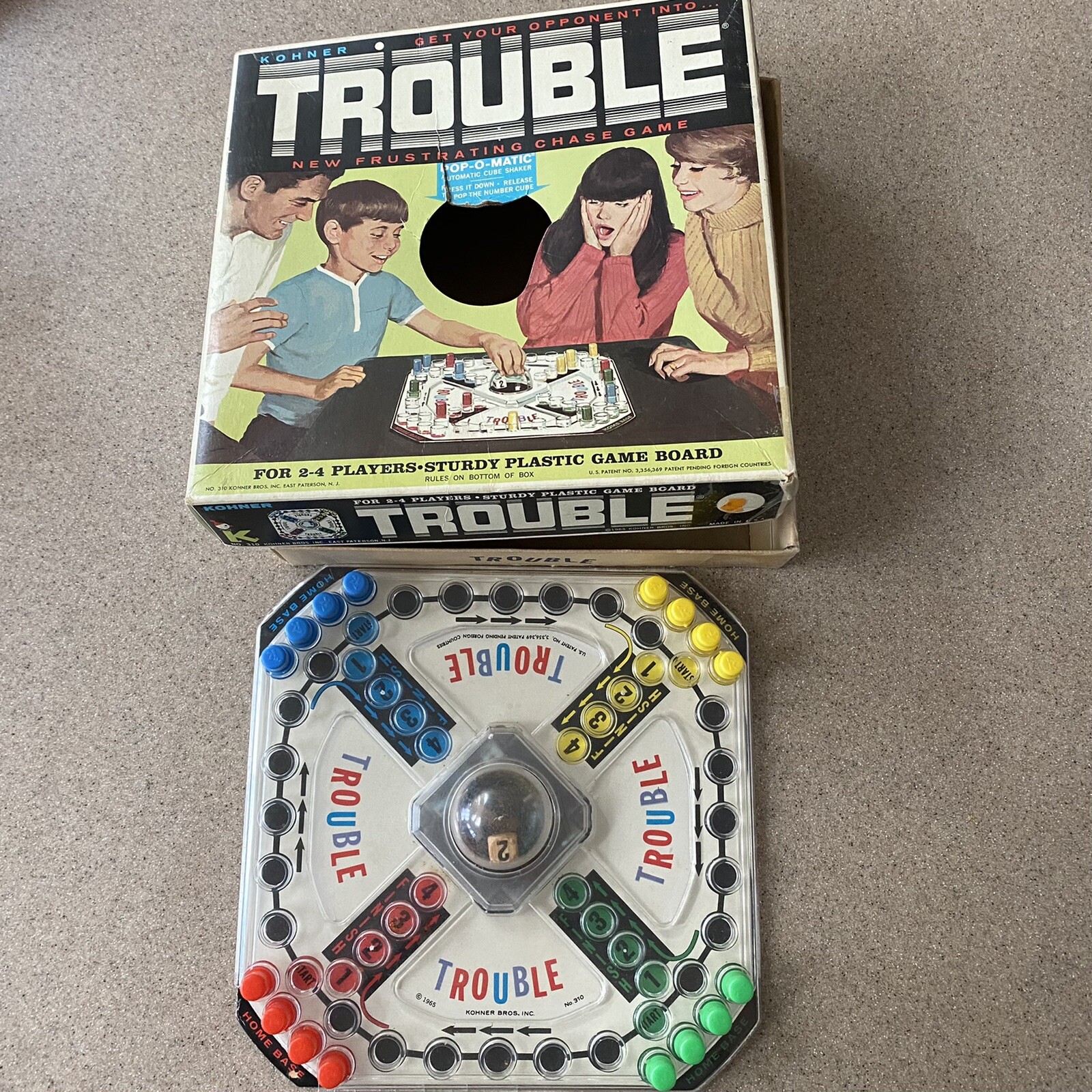 Vintage 1965 Trouble Board Game by Kohner No. 310 Original Complete U.S.A | eBay