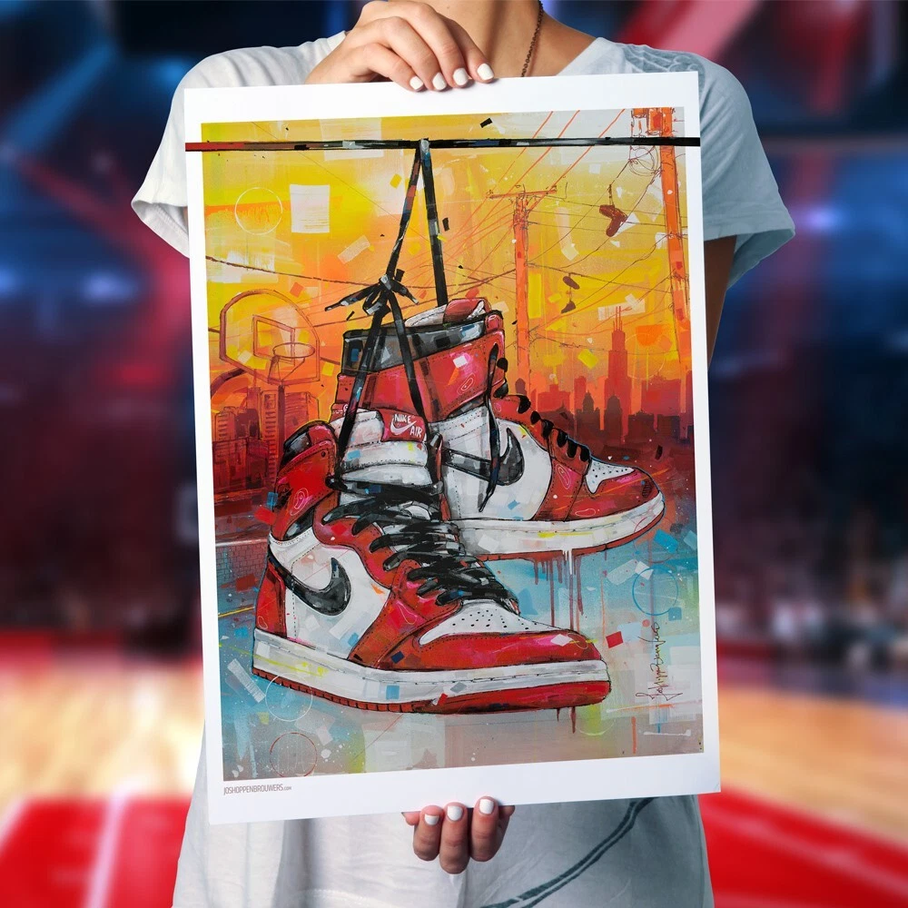 NIKE AIR JORDAN 1 CHICAGO GOT 'EM POSTER ART PAINTING PRINT POSTER