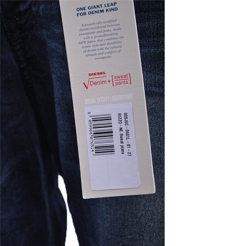DIESEL RIZZO NE 0601L Womens Jeans Regular Fit Sweat Jogg Denim Blue Trousers - Picture 5 of 7