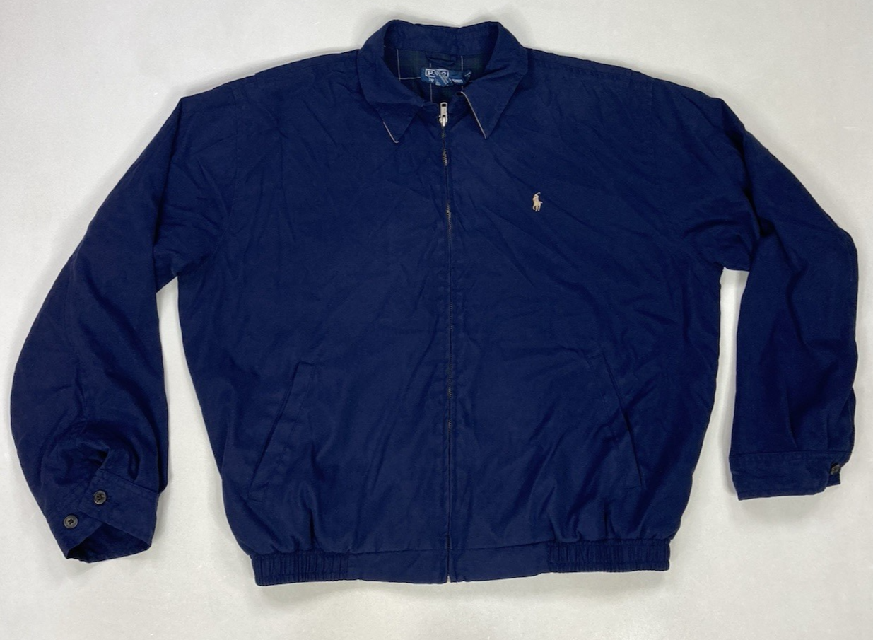 Polo Ralph Lauren Bi Swing Giacca Uomo Grande Blu Pony Beige Foderata Plaid