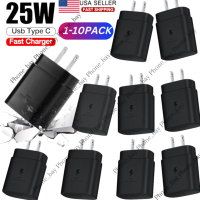 25W Wall Charger USB C PD Adapter Fast Charger Block For Samsung iPhone iPad LOT