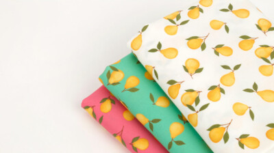 Fruit Pear patterned Fabric made in Korea by the Half Yard