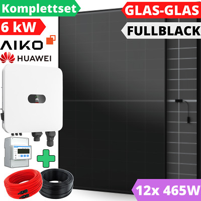 Solaranlage Aiko 465W Neostar 2S+ Wechselrichter Huawei 6K-MAP0 PV Anlage 6kW