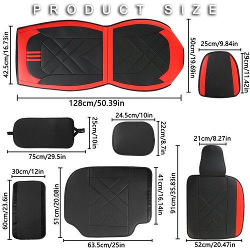For Chevrolet Auto Car Seat Cover Full Set Leather 5-Seat Front Rear Protector. - Picture 76 of 129