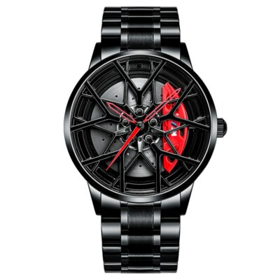 Sports Car 3D Brake Caliper Rim / Wheel Watch: Steel, Leather or