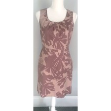 Women’s Ann Taylor Size 6P Nature Print Sheath Summer Dress w Side Pockets