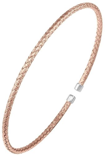 Charles Garnier "Niza" Rose-Gold-Plated Sterling Silver 2mm Woven Cuff Bracelet