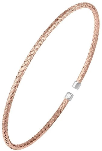 Charles Garnier "Niza" Rose-Gold-Plated Sterling Silver 2mm Woven Cuff Bracelet - Picture 1 of 1