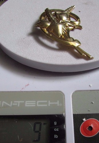 Vintage SB Sterling 925 Gold Plate Large Flower Brooch PIN By Silverman Bros - Picture 11 of 11