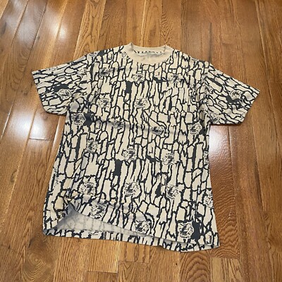 VTG Joe Camel TShirt Trebark AOP Single Stitch Pocket Tee Size
