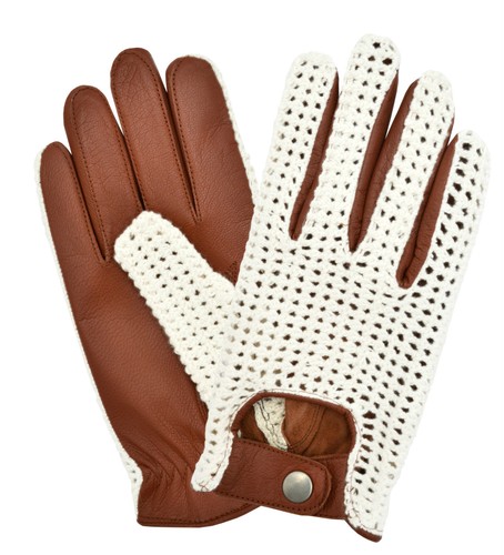 Nuevo Auténtico Cordero Napa Vestido Clásico Guantes Para Conducir Ganchillo - Imagen 4 de 5