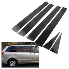 6x For Toyota Sienna 2004-10 Pillar Posts Door Piano Black Trim Decal Cover Kit