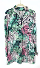 Tommy Bahama Golf Dress Womens Large Palm 1/4 Zip Performance Stretch Tropical
