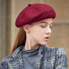 Women Fashion French Style Beret Classic Soft Wool Warm Cap Beanie Winter Autumn