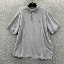 TOMMY BAHAMA Polo Shirt Mens Large Island Zone Short Sleeve Gray