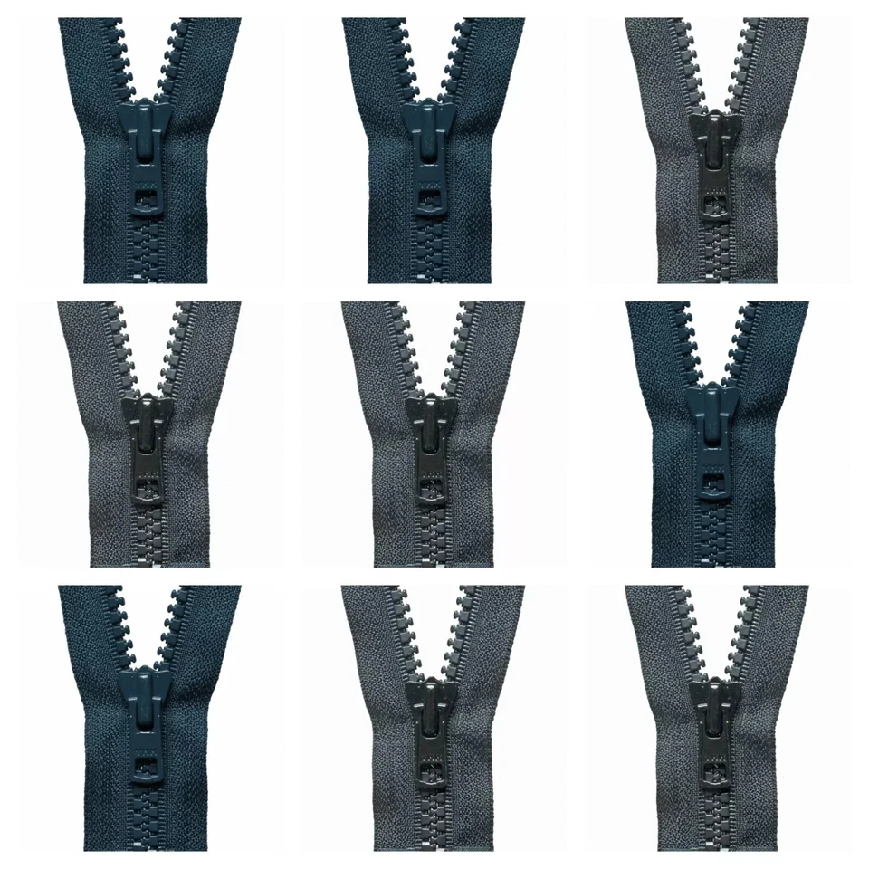 CLEARANCE SALE YKK No 5 OPEN ENDED CHUNKY ZIPS BLACK,NAVY, 10inch --34inch