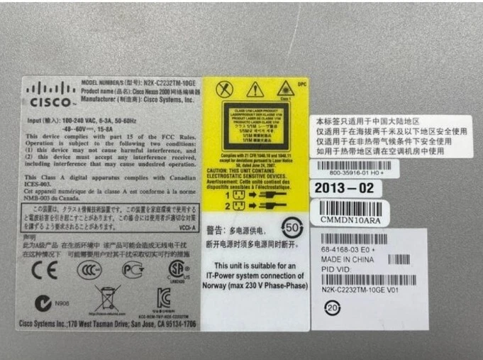 Cisco Nexus N2K-C2232TM-E 32xRJ45 1/10GBase-T Fabric Extender - Image 3 of 3