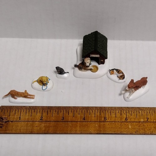 DEPT 56 Village Katzen und Hunde 6er Set Zubehör 56.52828 ZURÜCKGENOMMEN - Bild 6 von 23