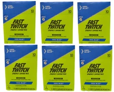 LOT OF 6 Gatorade Fast Twitch COOL BLUE Energy Drink Powder Mix 10ct box 7/19/25