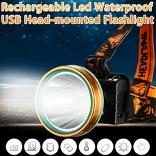 Led Headlight Head Lamp USB Rechargeable Torch Work Flashlight Hunting Light