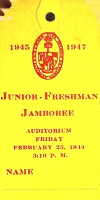 1944 Junior-Freshman Jamboree Event Tag - February 25, Auditorium