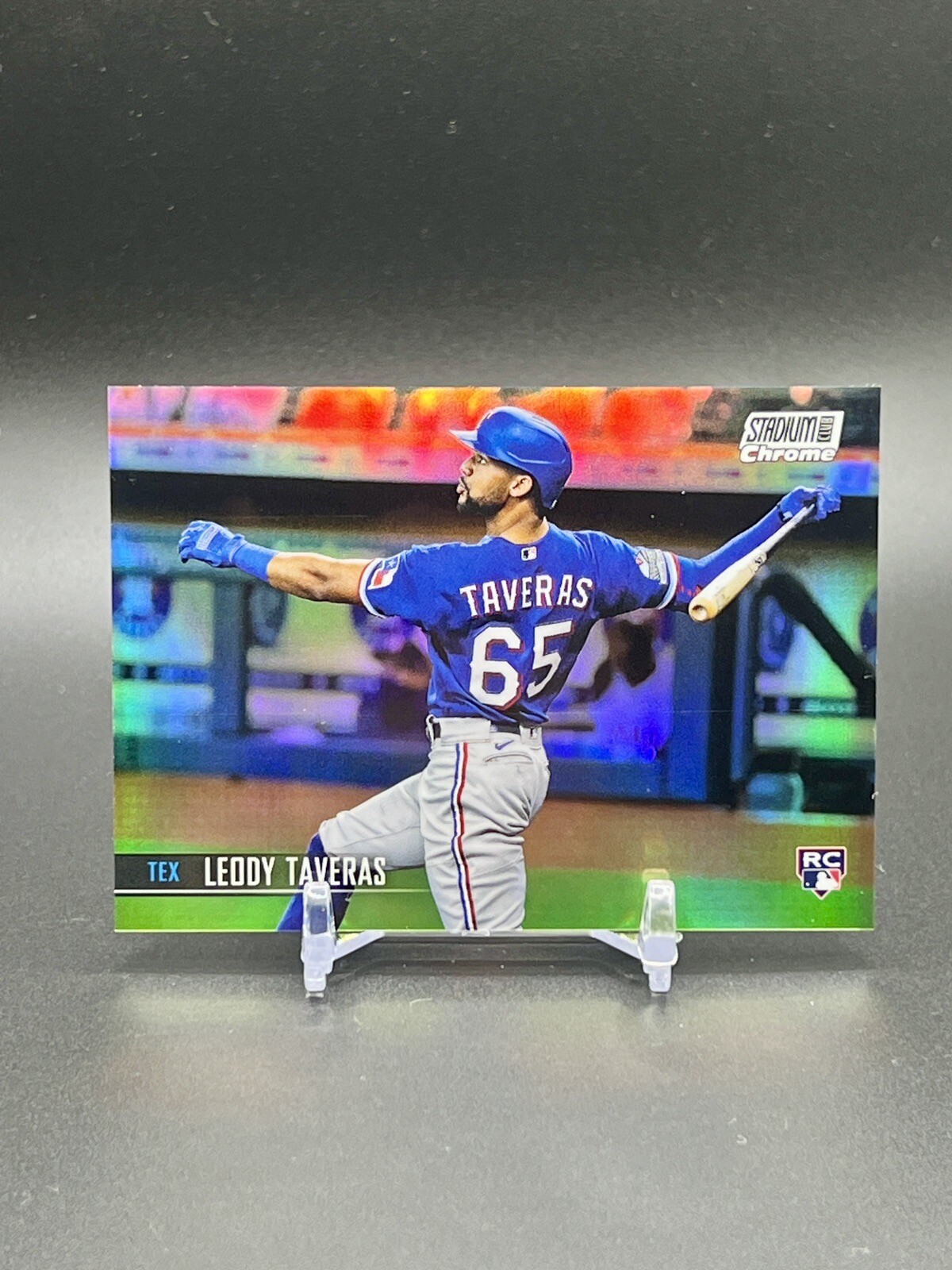 2021 Topps Stadium Club Chrome Leody Taveras RC Refractor Texas Rangers Rookie