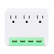 CYBERPOWER SYSTEMS USA P3WUH 3AC OUT WALL TAP NEMA 125V 4PORT USB 3.4A GLOW 1YR 