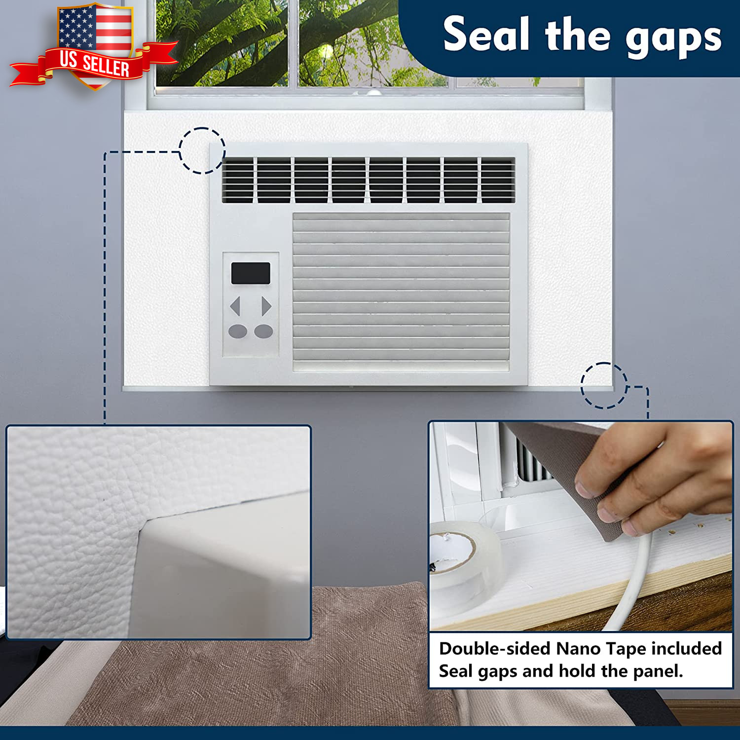 Window Air Conditioner Surround Foam Insulation Panels,Ac Side Insulating Sun Bl