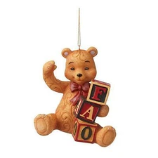 Jim Shore F.A.O Schwarz Teddy Bear With FAO Blocks Ornament 6009121FD